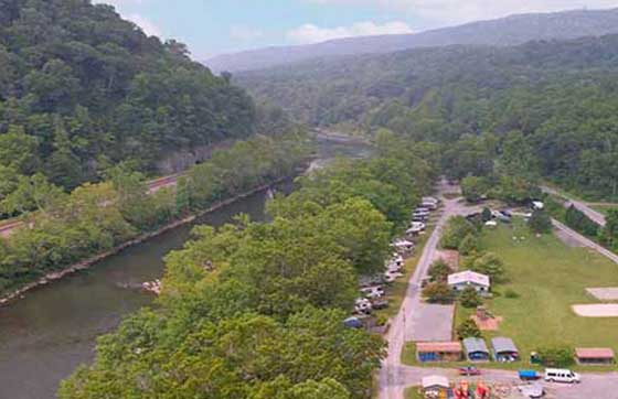 West Virginia waterfront RV park and cabins for sale – 85 sites on 50 acres along the Greenbrier River